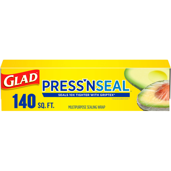 Glad Press'n Seal Food Plastic Wrap, 140 sq ft roll Same-Day