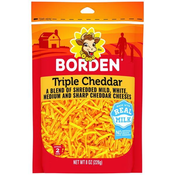 Borden Regular Shredded Cheese, Triple Cheddar Blend