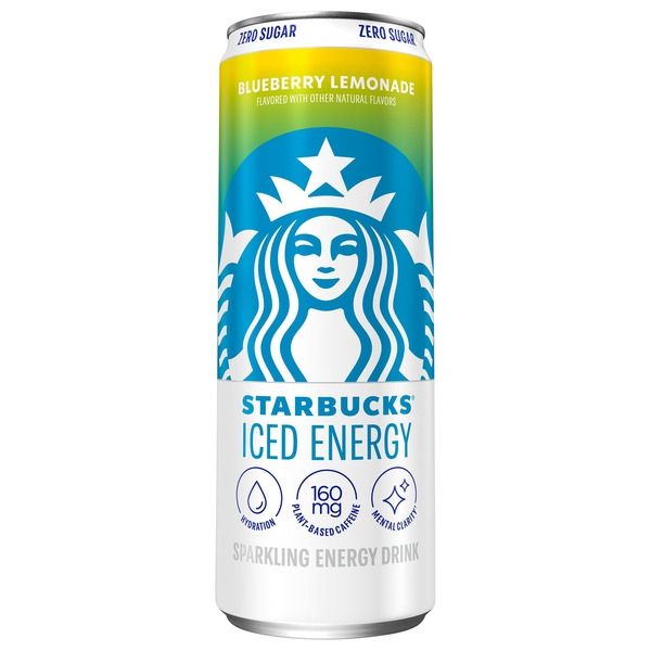 Starbucks Iced Energy Zero Sugar Sparkling Energy Drink Blueberry