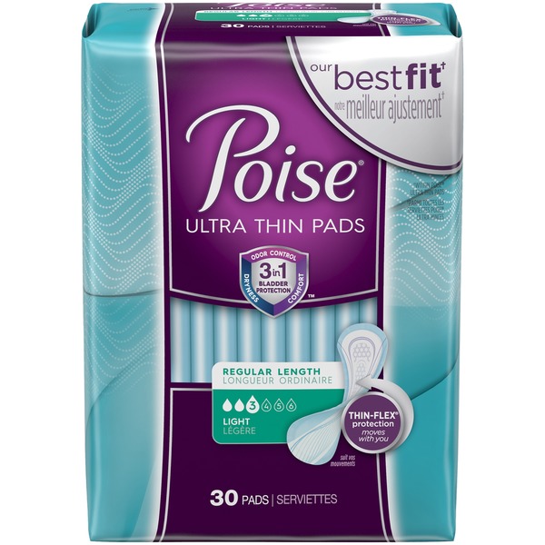 Poise Ultra Thin Incontinence Pads (30 each) from Loblaws Instacart