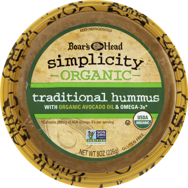 Boar's Head Organic Simplicity Traditional Hummus with Organic Avocado