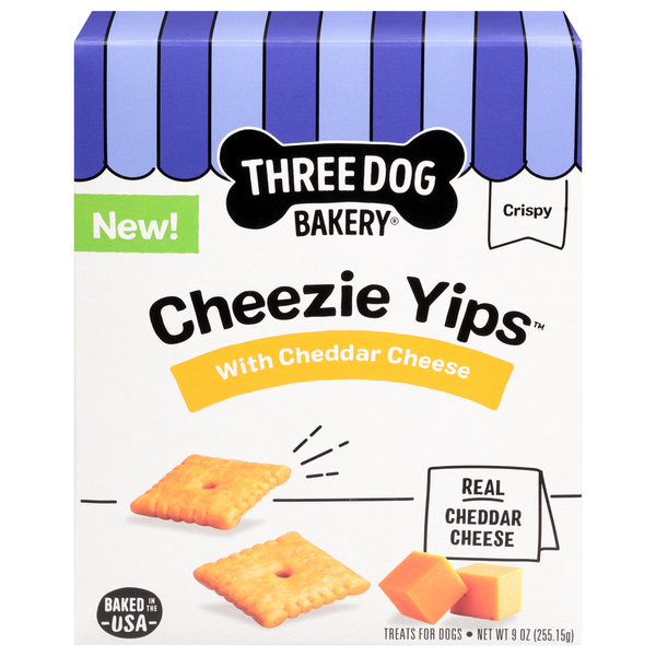 Three Dog Bakery Crispy Cheezie Yips with Cheddar Cheese