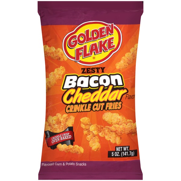 Golden Flake Zesty Bacon Cheddar Flavored Crinkle Cut Fries Flavored