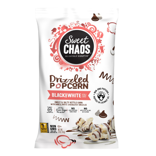 Sweet Chaos Black and White Drizzled Popcorn Same-Day Delivery or