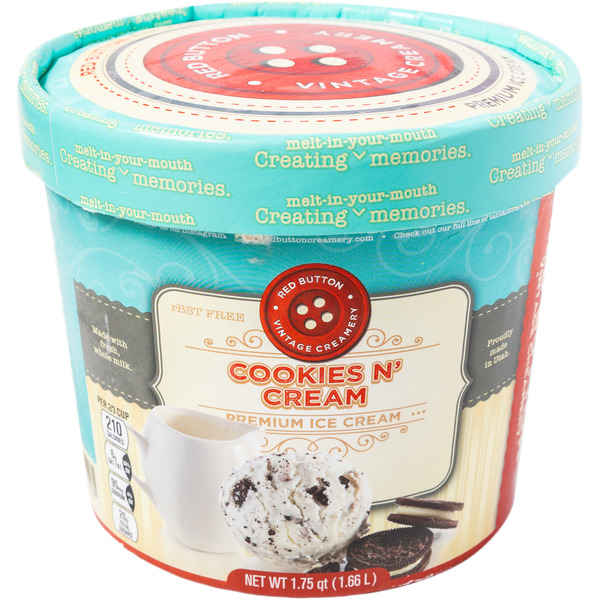 Red Button Vintage Creamery Cookies N' Cream Premium Ice Cream