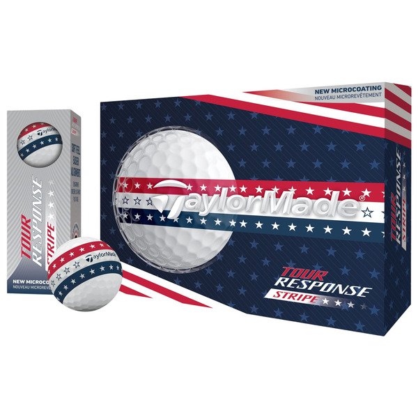 Taylor Made 2026 Tour Response USA Stripe Golf Balls - White