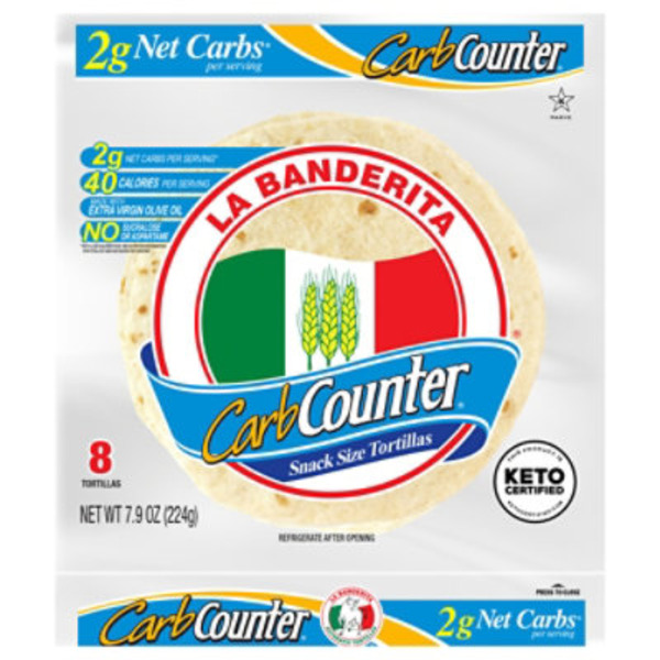 La Banderita Carb Counter Snack Size, 5.5" Flour Tortillas, Keto Certified