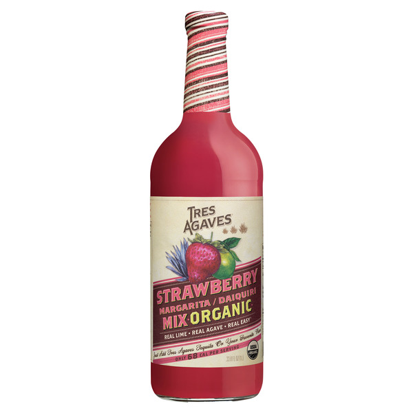 Tres Agaves Organic Strawberry Margarita Mix, 1 Liter Bottle Same