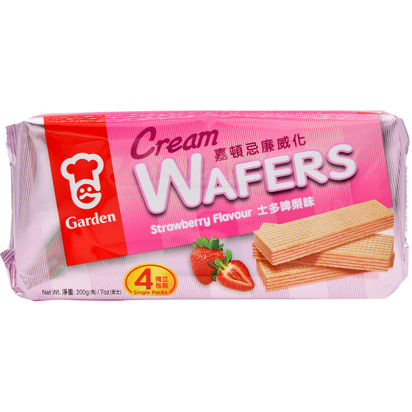 Garden Wafers, Strawberry, Cream