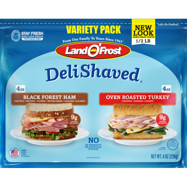 Land O’Frost DeliShaved Black Forest Ham/Oven Roasted Turkey Variety Pack