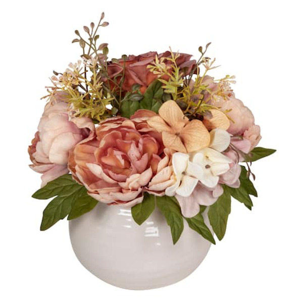 Ashland Peony Mix Real Touch Premade Arrangement - Orange
