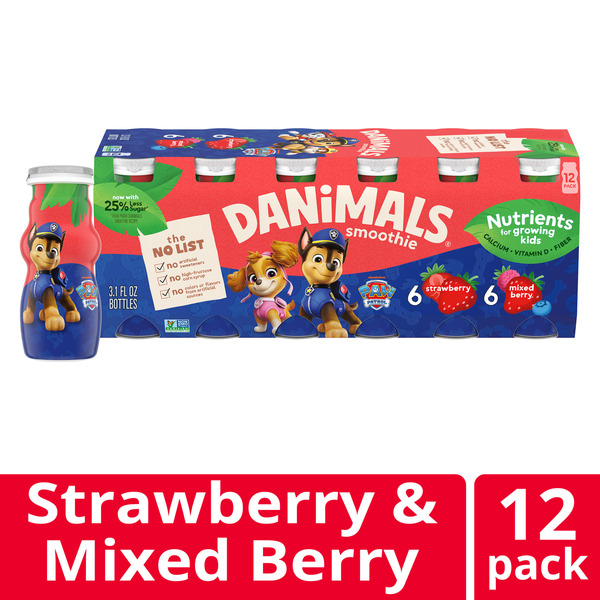 Danimals Paw Patrol Smoothie Variety Pack Mixed Berry & Strawberry