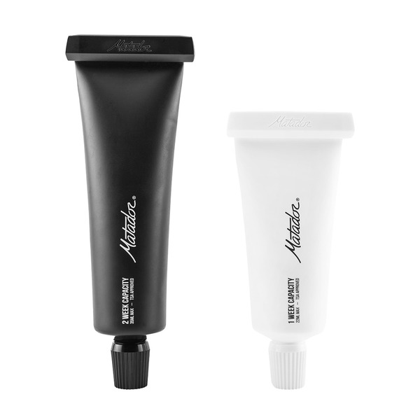 Matador Refillable Toothpaste Tubes - White and Black