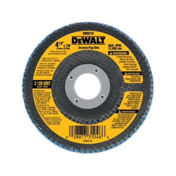 DEWALT 4-1/2 x 7/8in. 120 Grit Type 29 High Performance Flap Disc