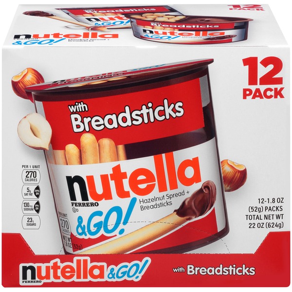 Nutella & Go & Go! Hazelnut Spread + Breadsticks (1.8 oz) from Costco