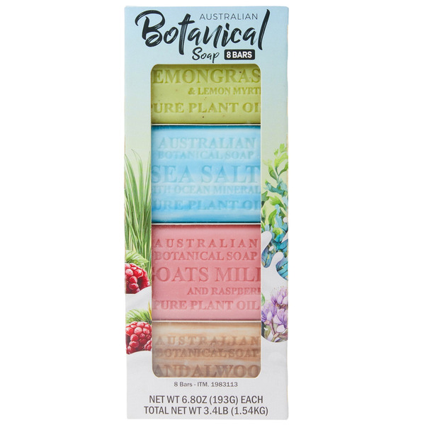 Australian Botanical Goat Milk Bar Soap, 6.8 oz, 8-pack