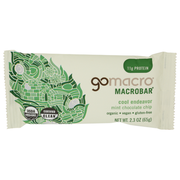 Gomacro Organic Cool Endeavor Mint Chocolate Chip Protein Bar Same