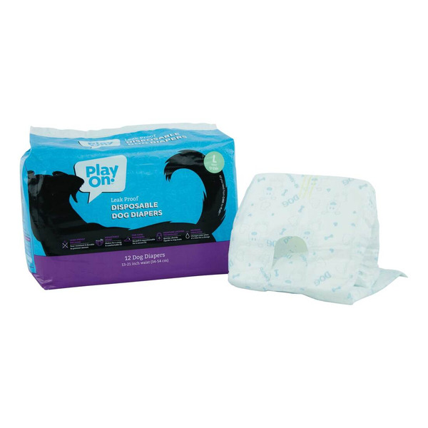 Play On Disposable Dog Diapers, Large