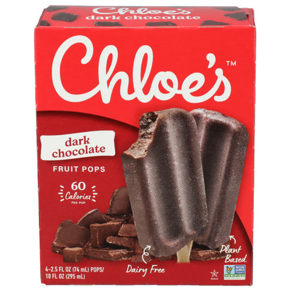 Chloe's Dark Chocolate Soft Serve Fruit Pops 4 Pack Same-Day
