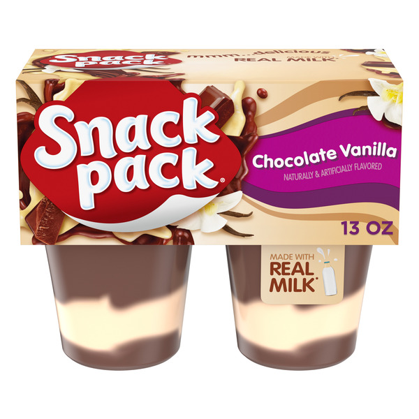 Snack Pack Chocolate Vanilla Flavored Pudding