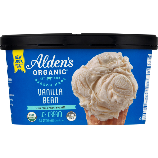 Aldens Organic Ice Cream, Vanilla Bean (48 oz) Instacart