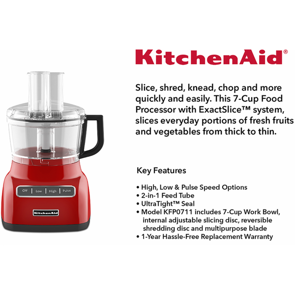 kitchenaid empire red 7 cup slicer chopper shred dicer food