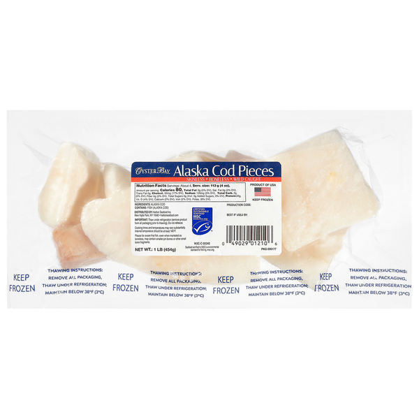 Oyster Bay Skinless Boneless Wild Caught Alaska Cod Pieces