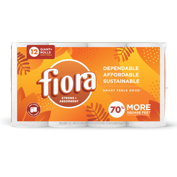 Fiora Strong + Absorbent Paper Towels, Giant+ Roll Same-Day