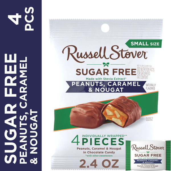 Russell Stover Sugar Free Peanut, Caramel & Nougat Chocolate Candy