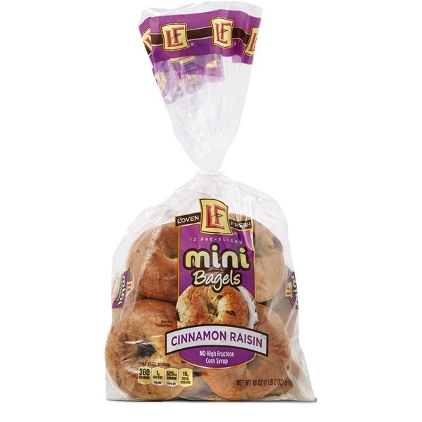 L'oven Fresh Cinnamon Raisin Mini Bagels (18 oz) from ALDI Instacart