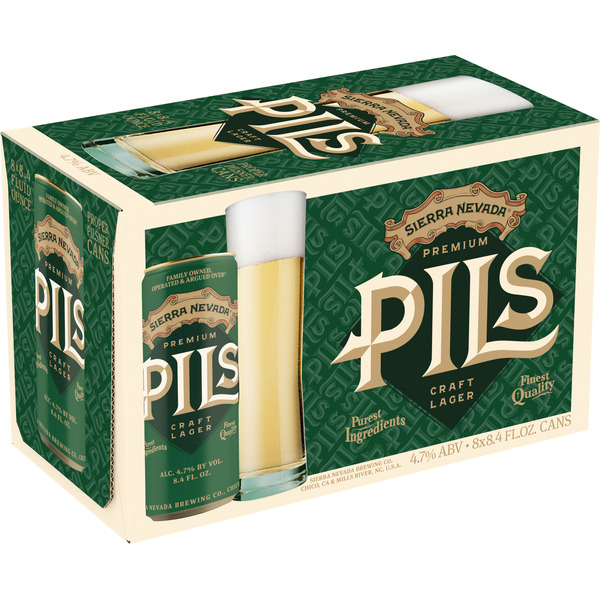 Sierra Nevada PILS Premium Lager Craft Beer 8 Pack 8.4oz Cans Same