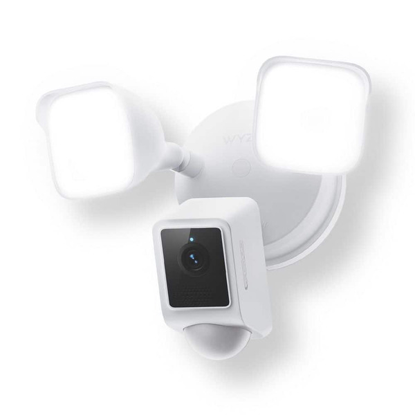 Wyze Wired Outdoor Wi-fi Floodlight V2 Home Security Camera With 2k Video, Color Night Vision, Motion Activated Leds - White