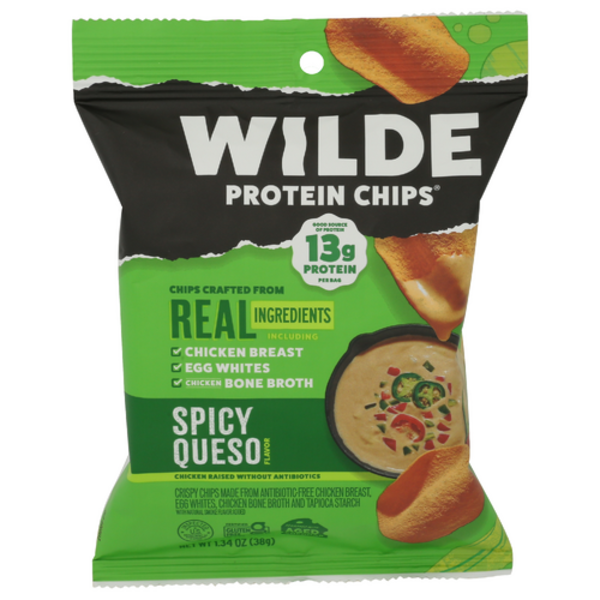Wilde Spicy Queso Flavor Chicken Breast Protein Chips