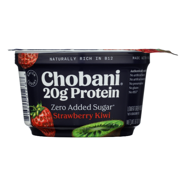 Chobani Zero Added Sugar Lowfat Greek Strawberry Kiwi Yogurt Same