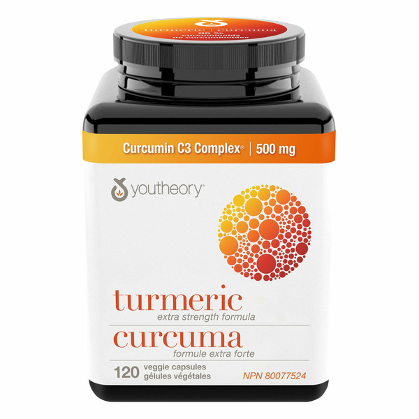 youtheory 1,000mg Turmeric Extra Strength Formula Veggie Capsules