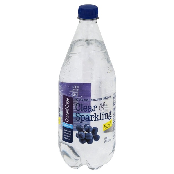 Clear Sparkling Water Beverage, ZeroCalorie, Concord Grape (1 L