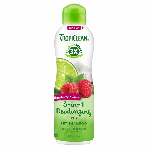 Tropi Clean Raspberry & Lime 3-in-1 Deodorizing Pet Shampoo