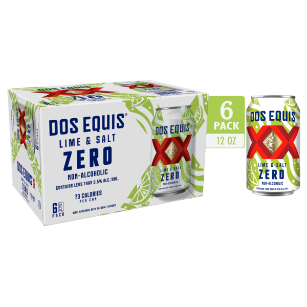 Dos Equis Lime & Salt Zero, 6 Pack, 12 fl oz Cans Same-Day