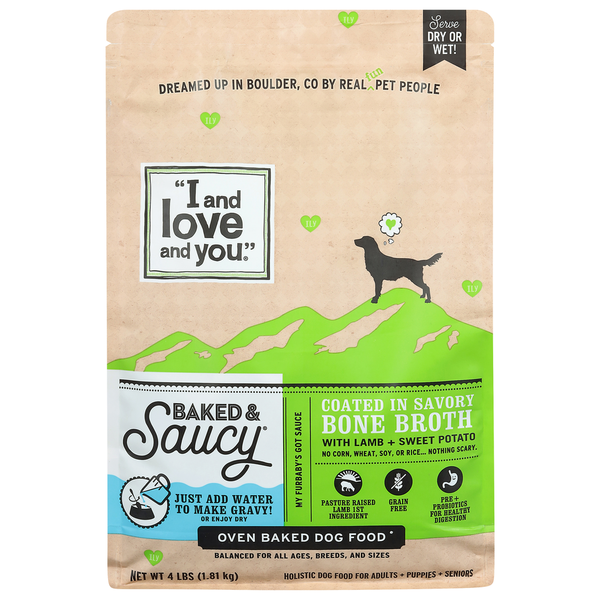 I and love and you Oven Baked Baked & Saucy Adult with Lamb + Sweet Potato Dog Food