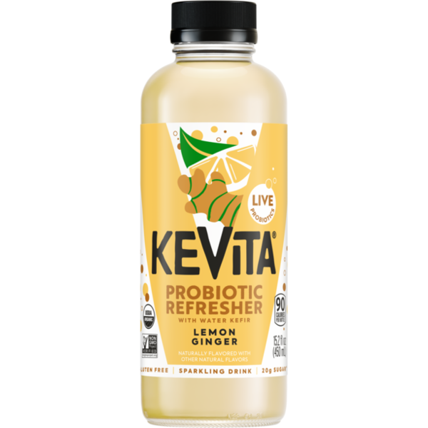KeVita Lemon Ginger Sparkling Probiotic Drink Same-Day Delivery or