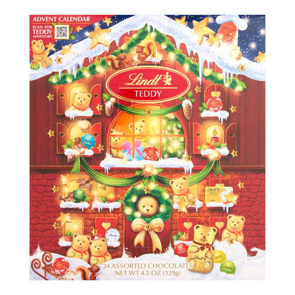 World Market Lindt Milk Chocolate Teddy Bear Advent Calendar