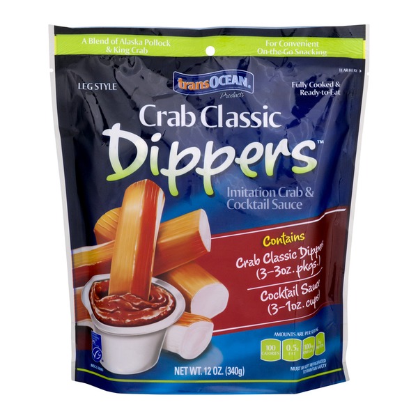 TransOcean Crab Classic Dippers Imitation Crab & Cocktail Sauce (12 oz