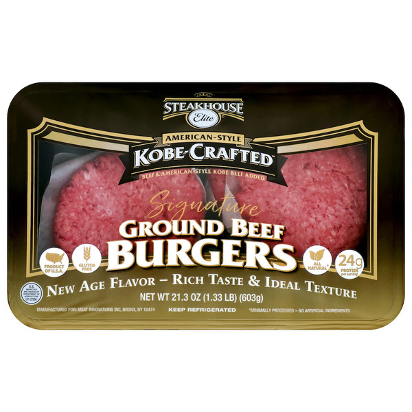 Kroger Steakhouse Elite Kobe Crafted Ground Beef Burgers SameDay