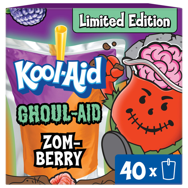 Kool-Aid Ghoul-Aid Zom-Berry Flavored Kids 0% Juice Drink Pouches