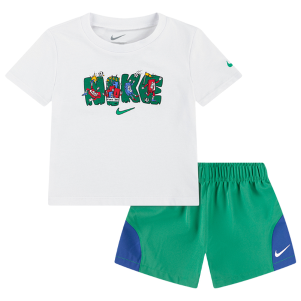 Nike Boys' Infant Soccer Shorts Set, 24MO - White/Green