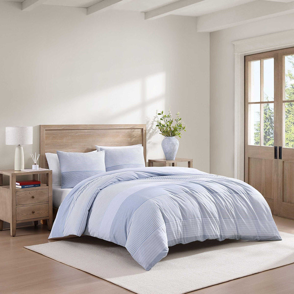 Tommy Hilfiger Modern Stripe King 3-Piece Comforter Set - Blue/Navy