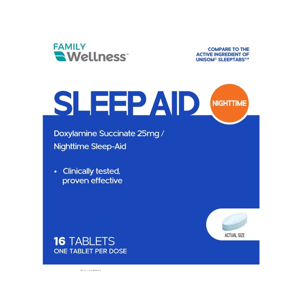 Family Wellness Doxylamine Succinate 25mg Nighttime Sleep-aid