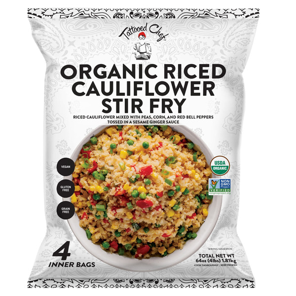 Tattooed Chef Organic Riced Cauliflower Stir Fry, 16 oz, 4-count