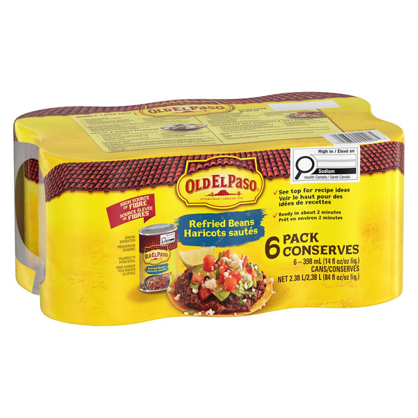 Old El Paso Refried Beans, 6 x 398 ml