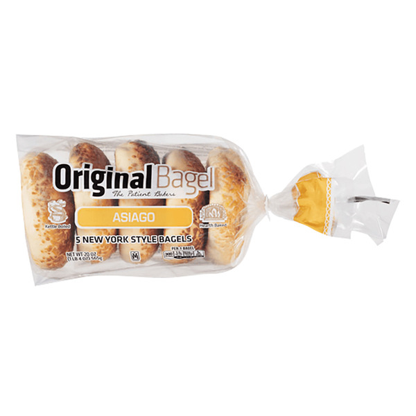Original Bagel Bagels, New York Style, Kettle Boiled, Asiago Same